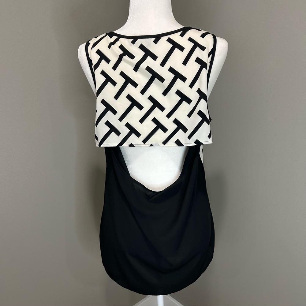 Maude Black and White Sleeveless Top